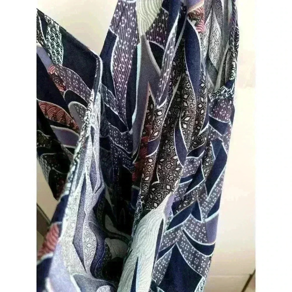 Chelsea 28 Sz LRG Purple Aqua Print Tank Romper Shorts Adjustable Straps Pockets - Picture 11 of 14